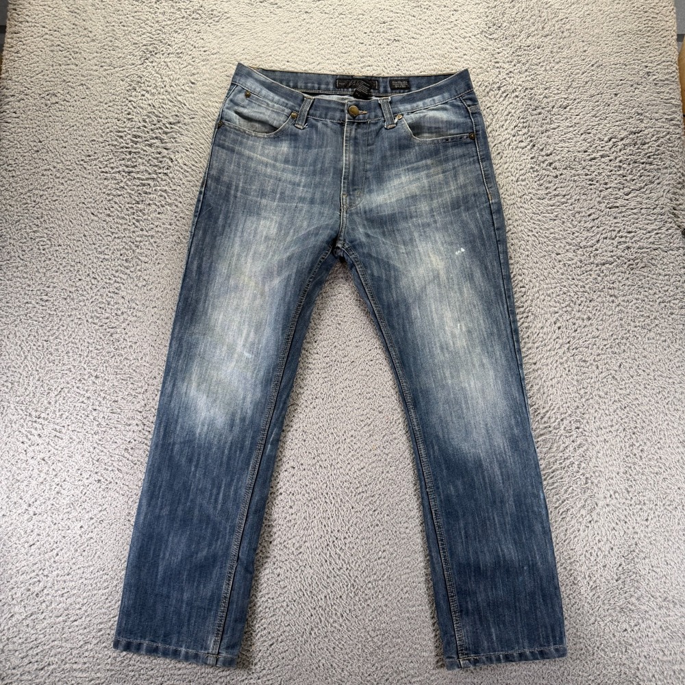 Vintage PD&C Jeans Men's 34x30 Blue Cotton Denim‎ Straight Baggy Workwear Faded